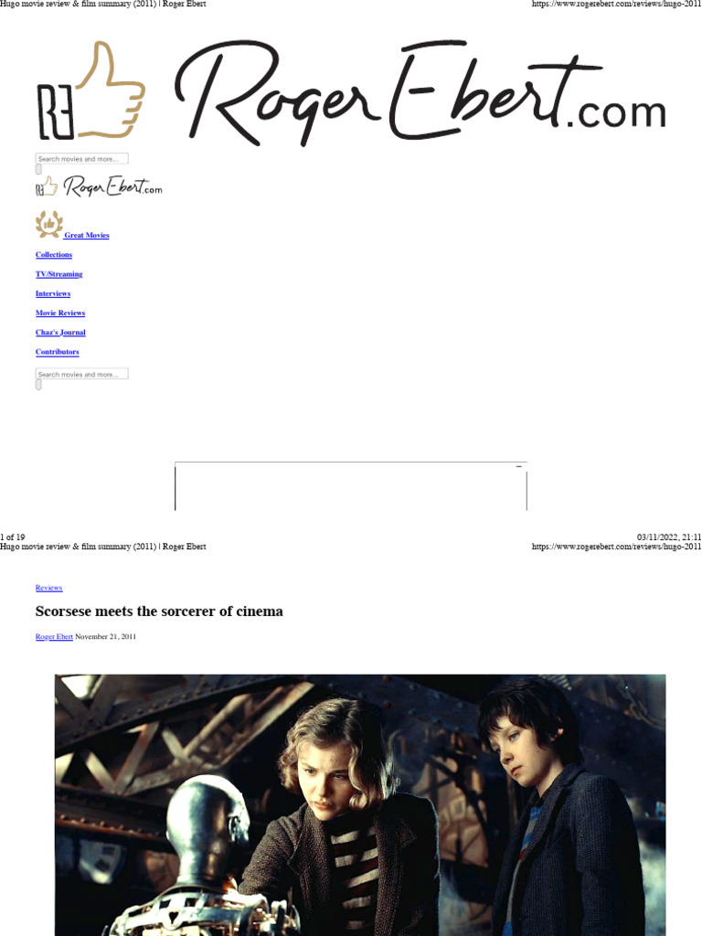 Hugo Movie Review Film Summary 2011 Roger Ebert | PDF