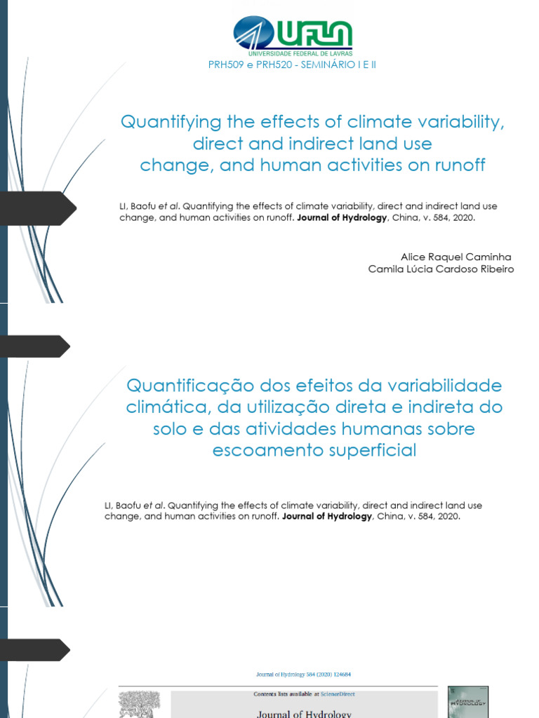 Apresentação - Quantifying The Effects of Climate Variability, Direct ...