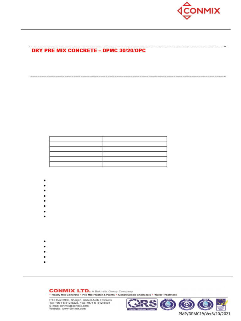 DPMC 30 20 Opc | PDF
