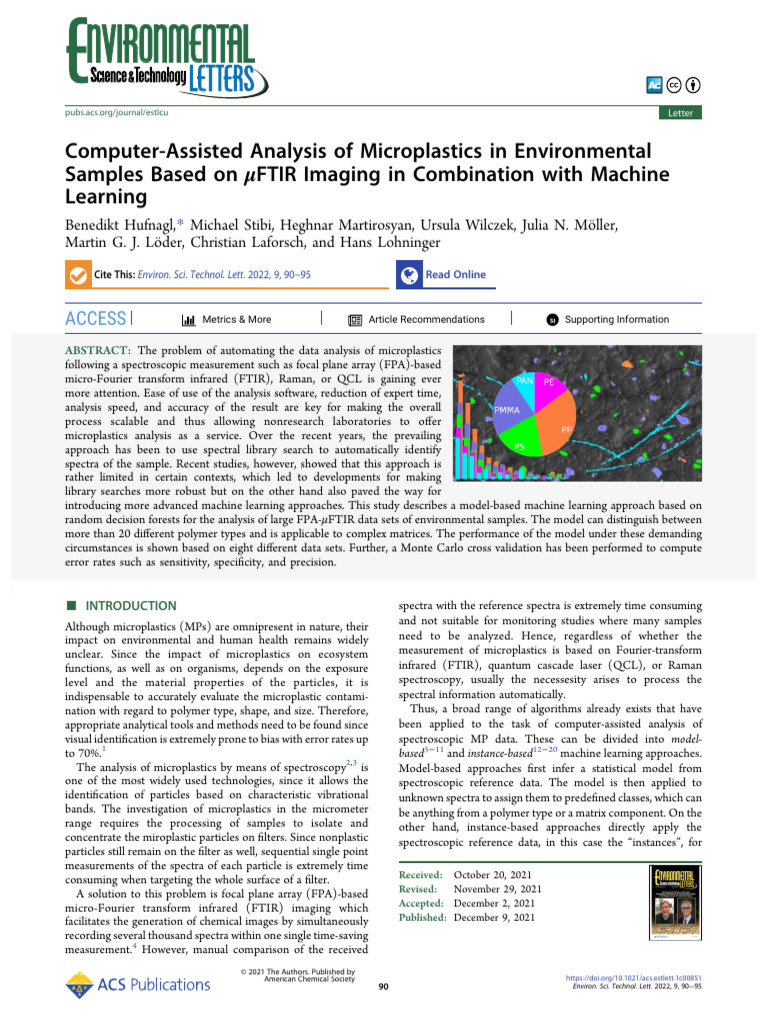 Hufnagl Et Al 2021 Computer Assisted Analysis of Microplastics in ...