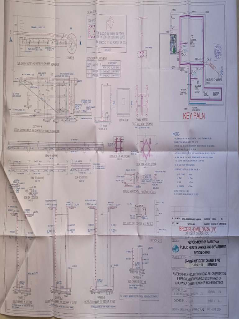 RWR Inlet - Outlet Chamber & Pipe Structure Drawing | PDF