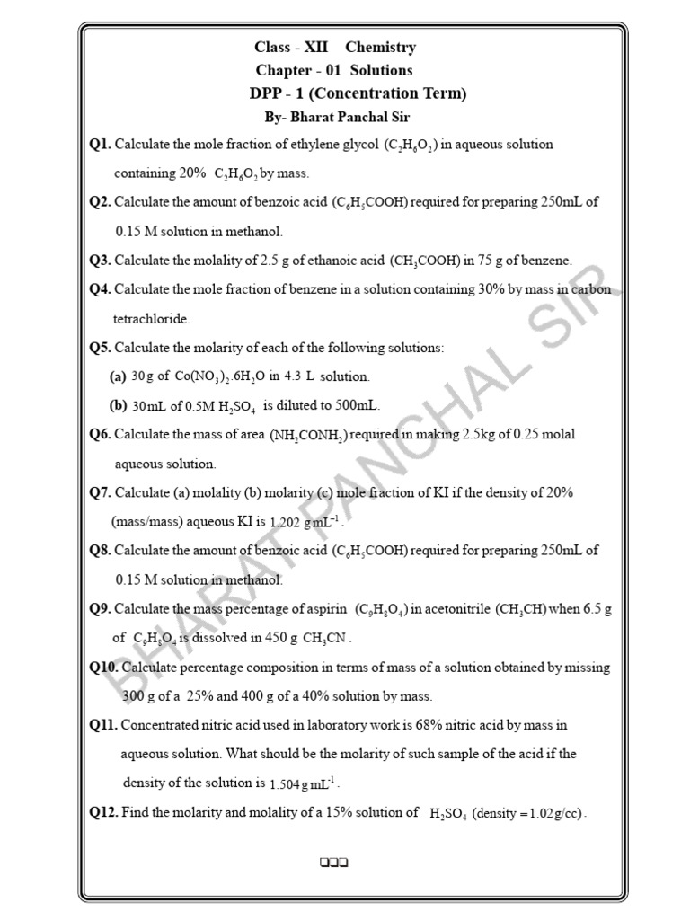 Chemistry Assignment of All Chapters-3 | PDF | Transition Metals ...