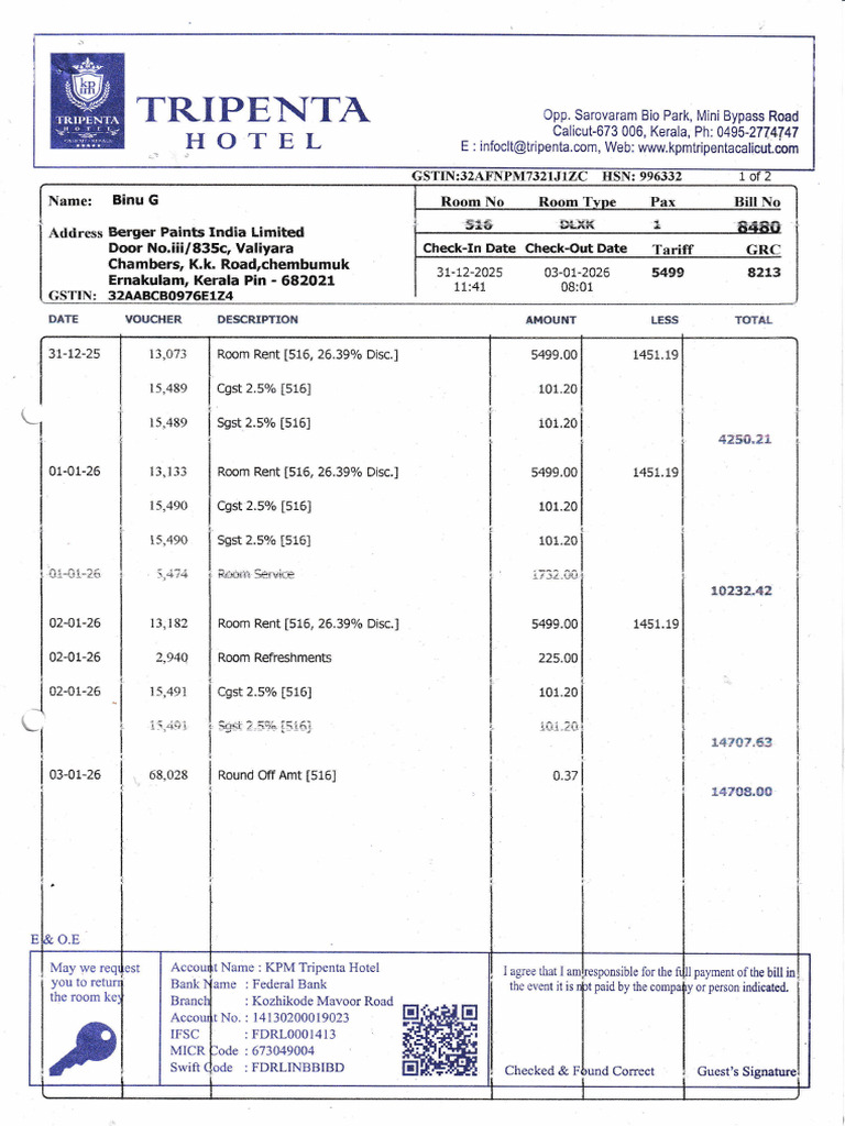 Hotel Bill | PDF