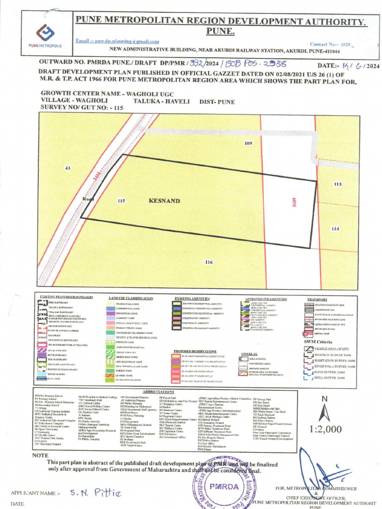 Pmrda Map of Kesnand Land | PDF