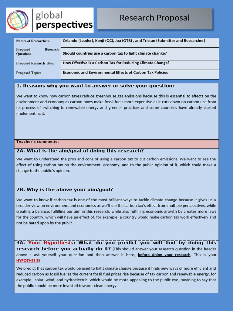11A - Kenzie - GP Form PACK Carbon Tax | PDF | Carbon Tax | Taxes