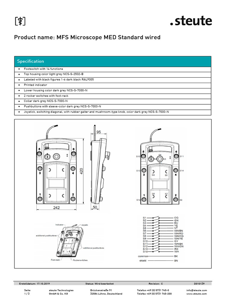 MFS Microscope MED Standard Wired | PDF | Electrical Components ...