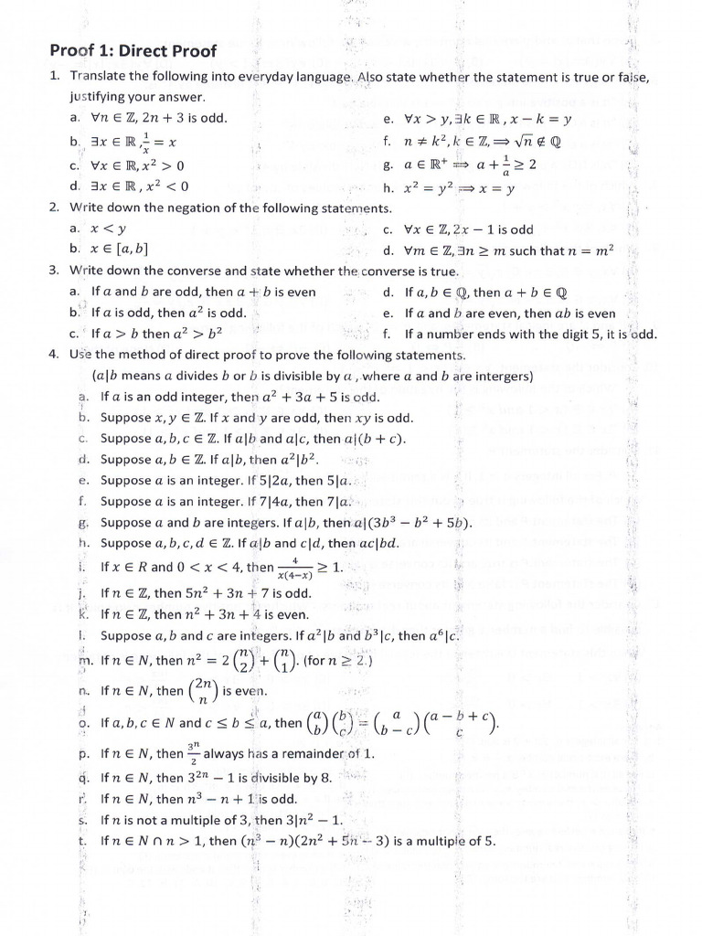 Proof 1 - Direct Proof | PDF
