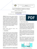 Renewable Energy For Desalinization Using Reverse Osmosis: Abstract