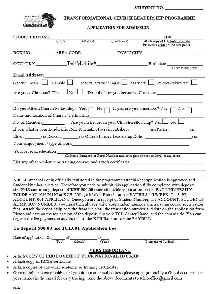 Revised TCL Application Form | PDF