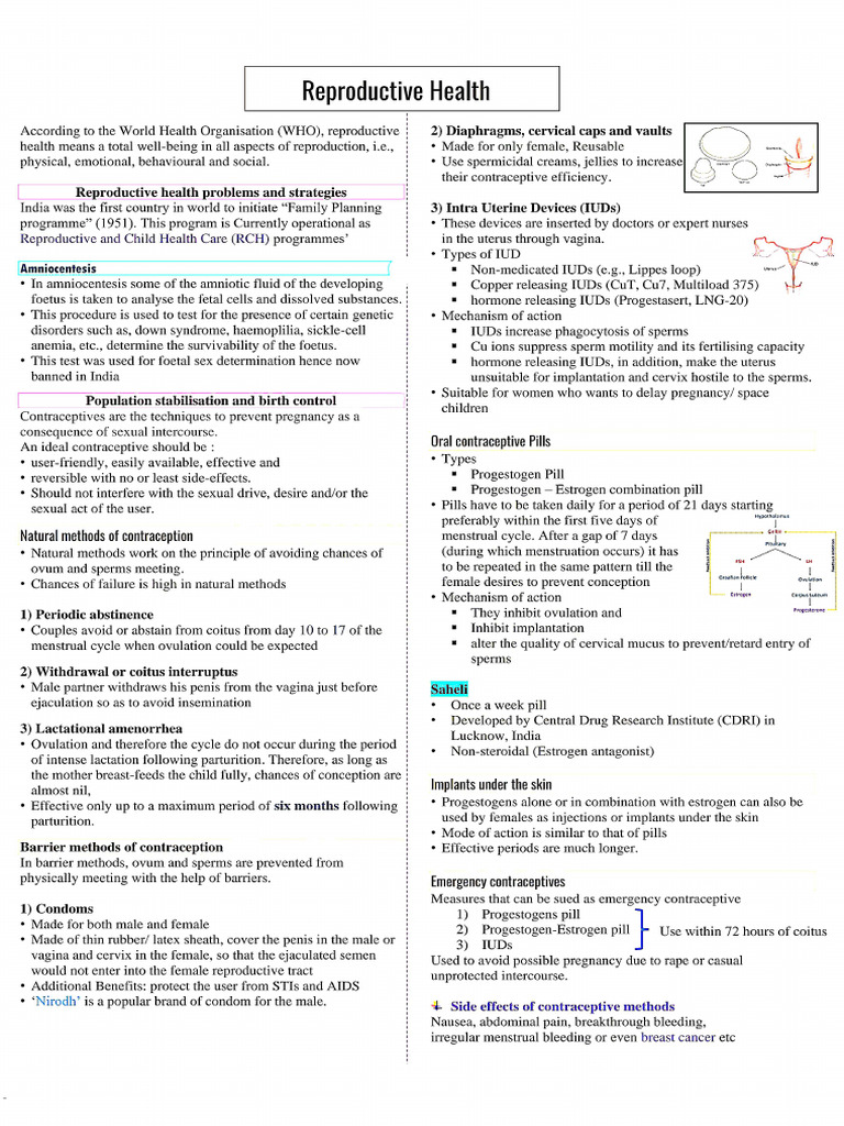 Reproductive Health Power Notes | PDF