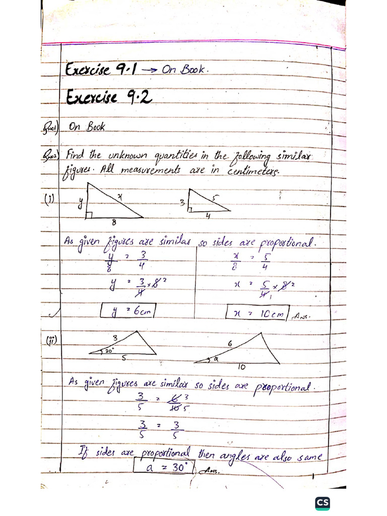 9th Class Ex 9.2 Mathematics | PDF