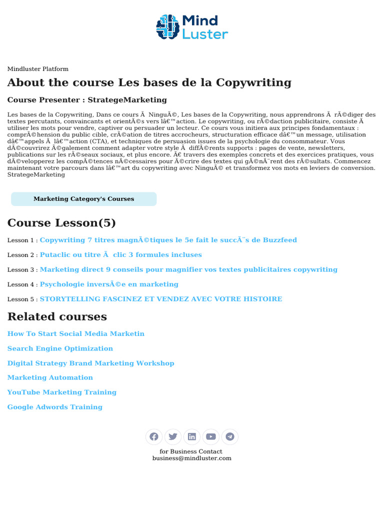 Les Bases de La Copywriting Course Content | PDF