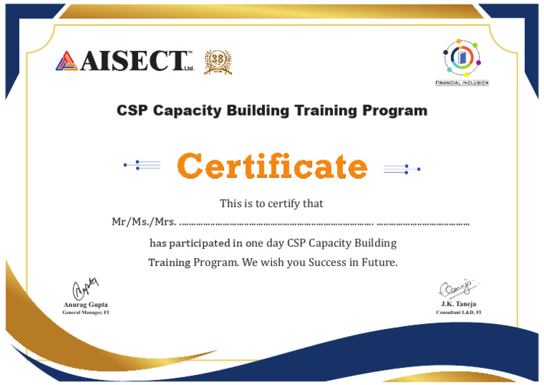 Training Certificate | PDF