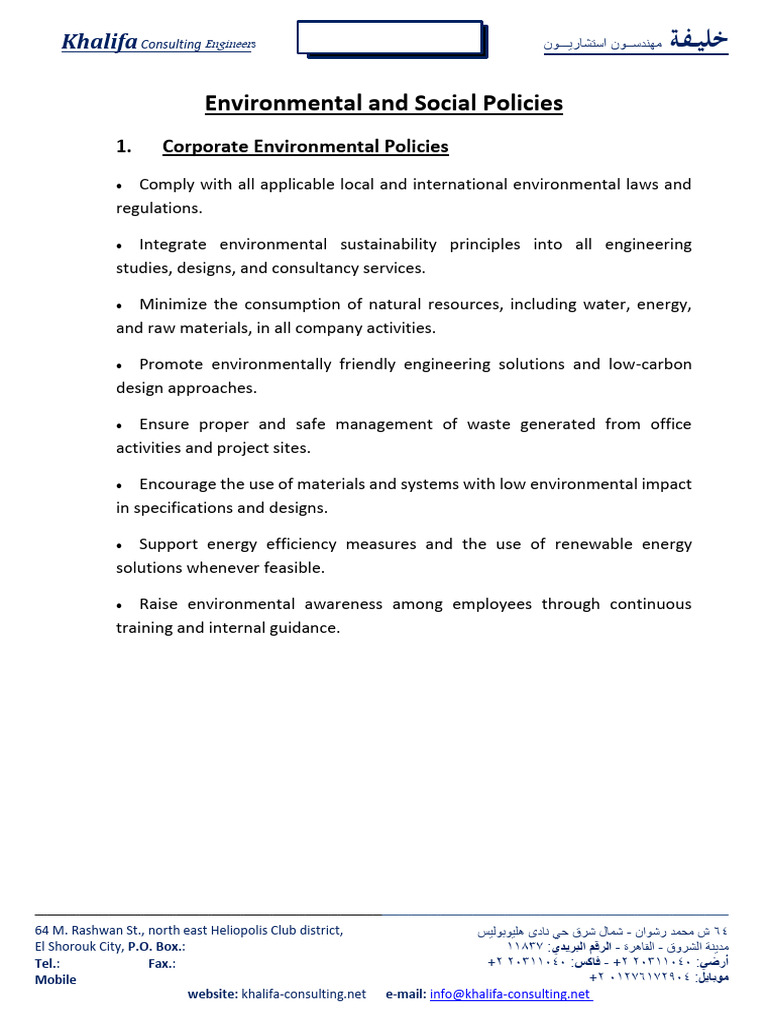 Corporate Environmental Social Policies | PDF | Corporate Social ...