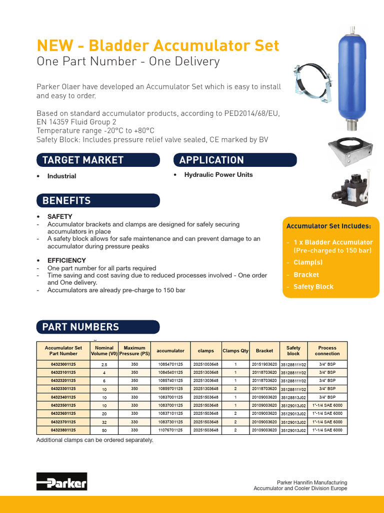Bladder Accumulator Set Flyer HY10 4083EN | PDF | Transparent Materials ...