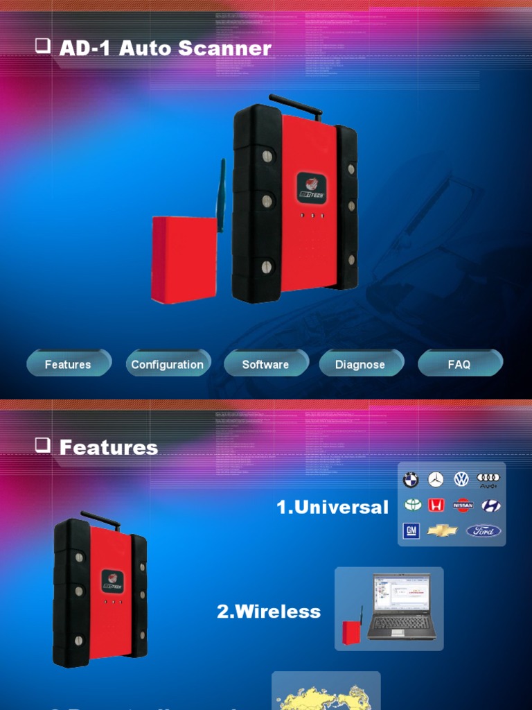 AD-1 Universal Auto Diagnsotic Scanner | PDF | Electrical Engineering ...