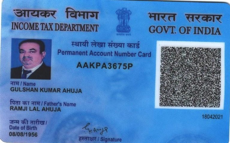 Gulshan Kumar Ahuja New Pan Card | PDF