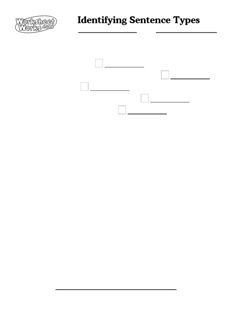 WorksheetWorks Identifying Sentence Types 1 | PDF | Linguistics | Grammar