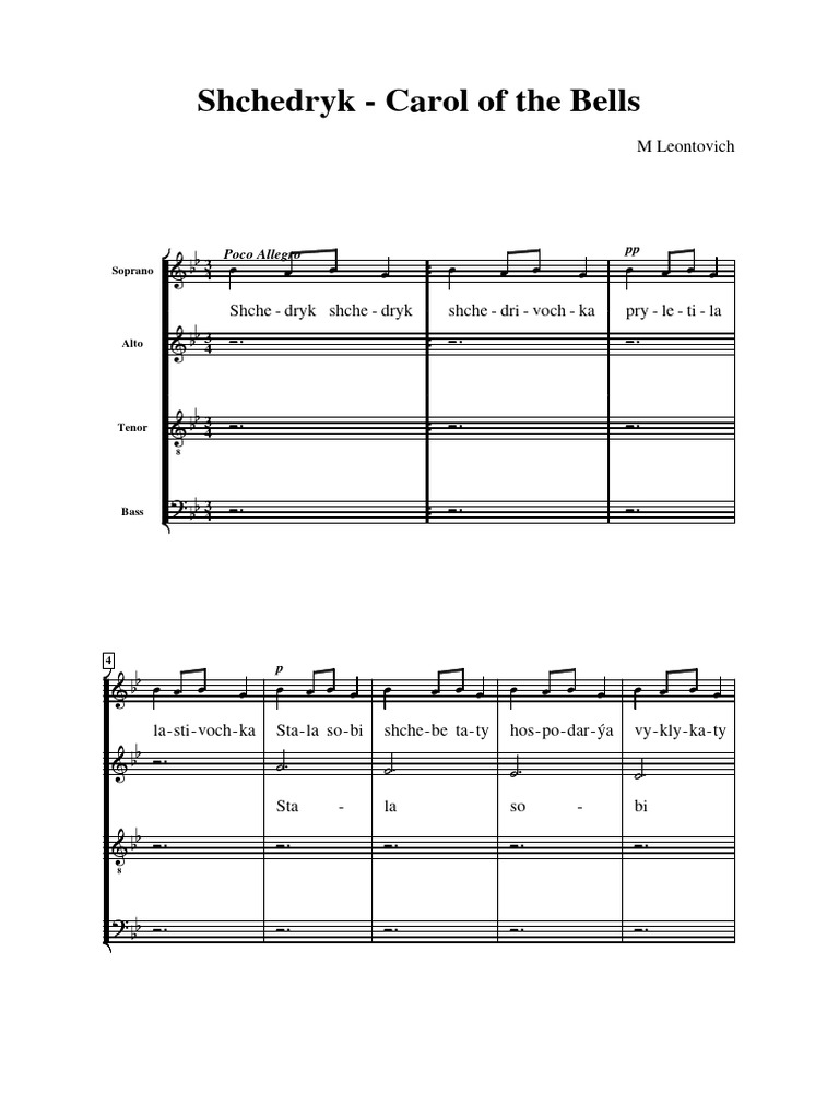 Shchedryk | PDF | Vocal Music | Singing