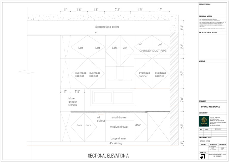Dhiraj Residence - Kitchen Sectional Elevation A | PDF
