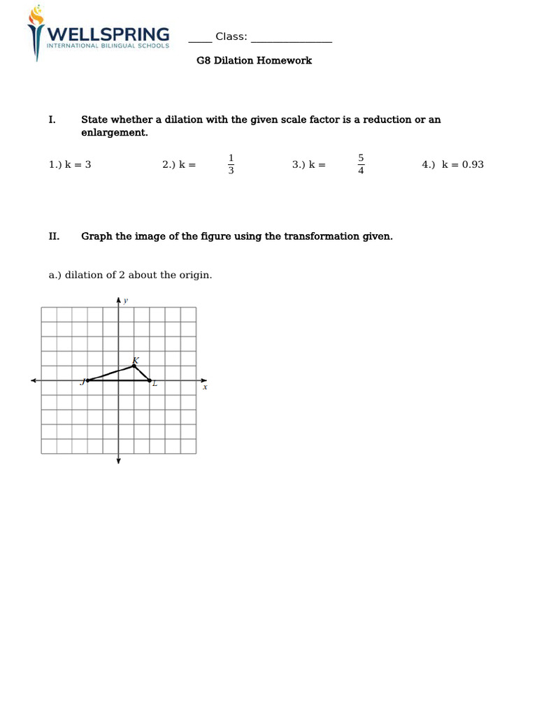 G8 Dilations HW | PDF