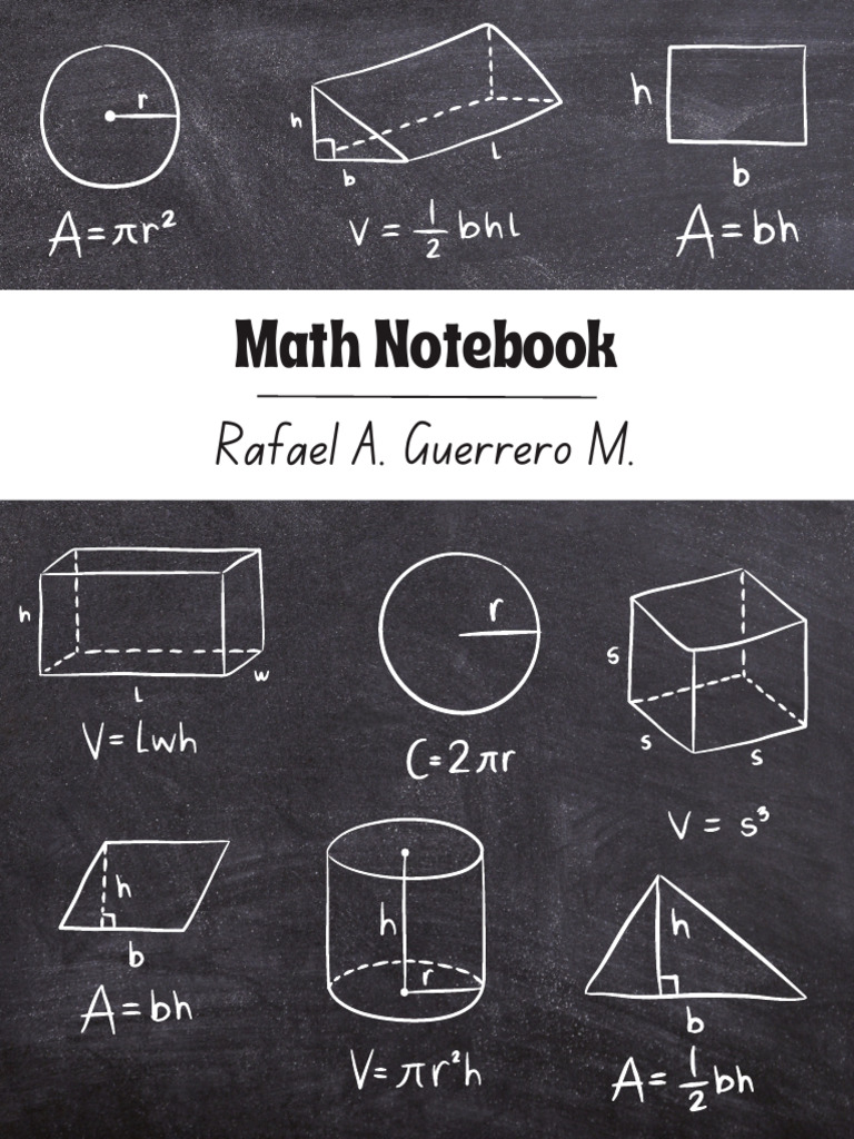 Black White Hand-Drawn Math Notebook Cover | PDF