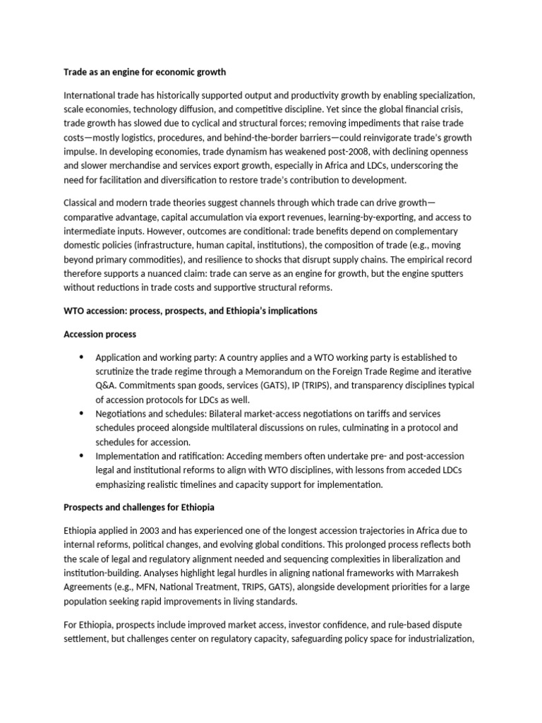International Assignment | PDF | Market Access | World Trade Organization