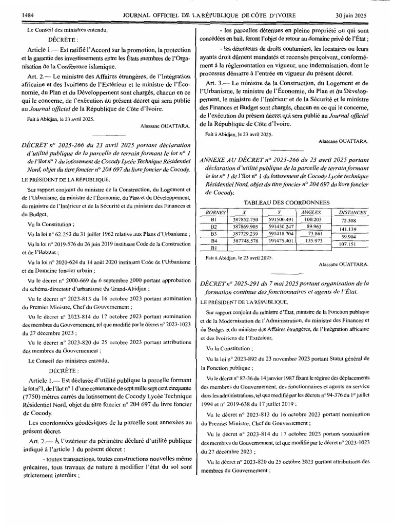 Décret 2025 Formation Continue Fonctionnaires Agents de L'état | PDF ...