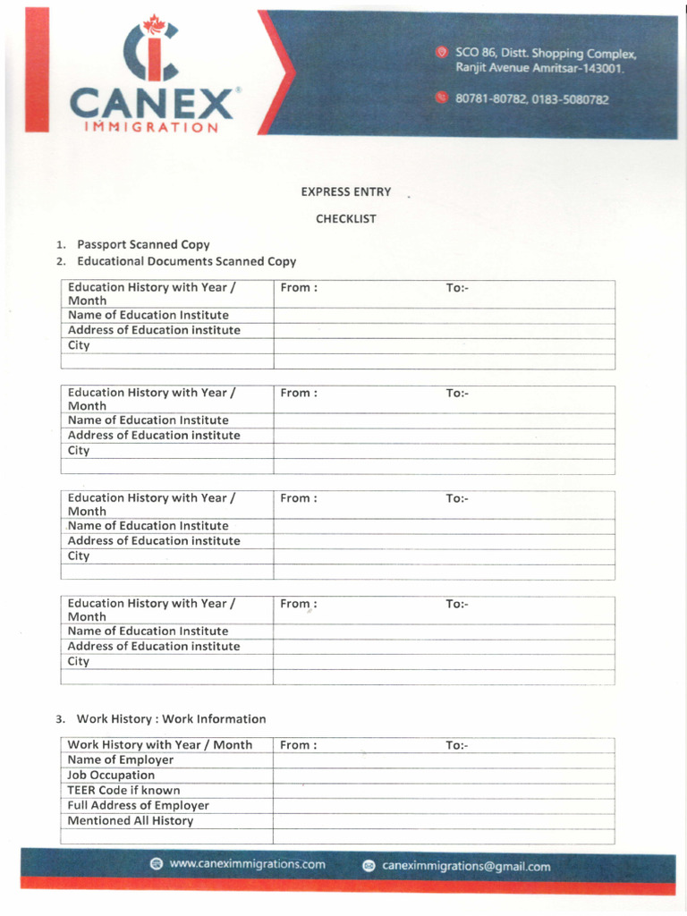 Express Entry Checklist | PDF