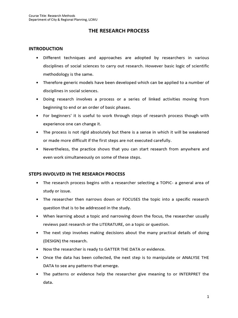 Lecture4 ResearchProcess | PDF | Methodology | Data