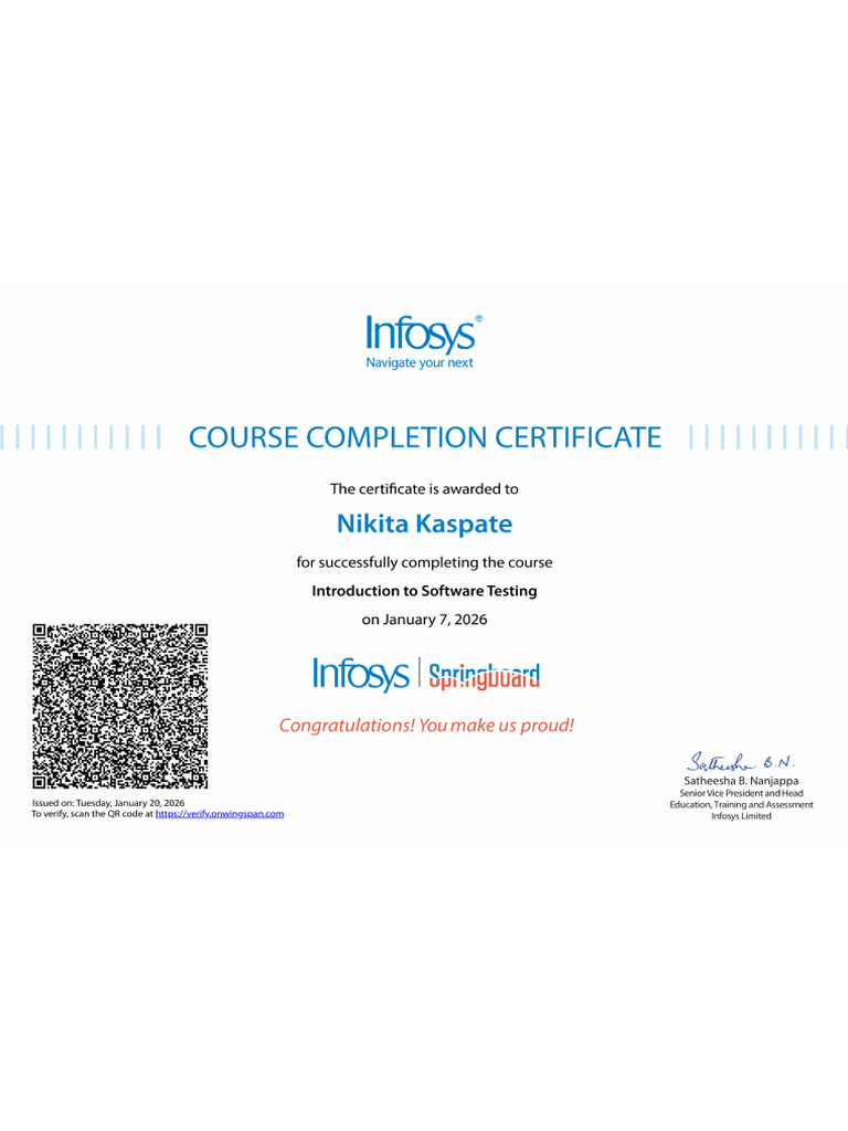 Introduction To Software Testing Certificate | PDF