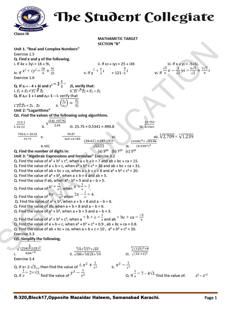 Math Target Paper Class 9 by Sigma Education | PDF | Elementary ...