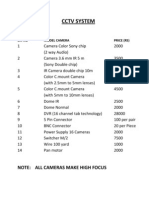 CCTV and Intercom System Equipment Price List