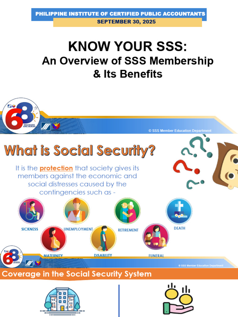KNOW YOUR SSS An Overview of SSS Membership and Its Benefits 2025 | PDF ...