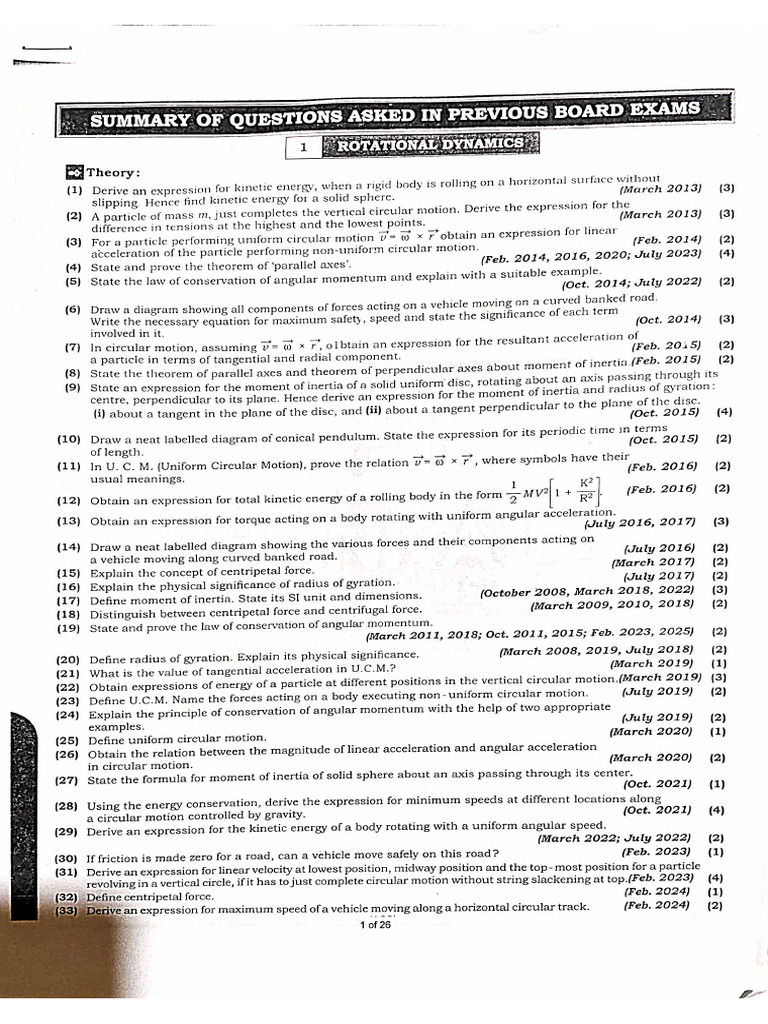 Physics Board PYQ | PDF