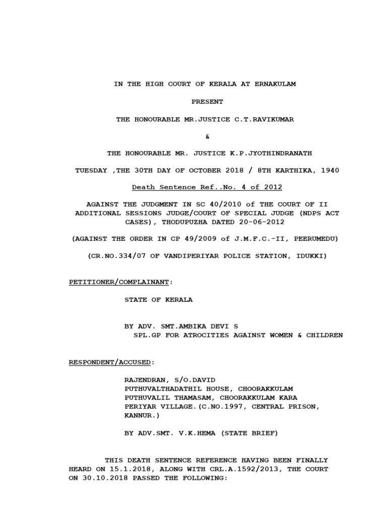 Rajendran Double Murder Death | PDF | Thorax | Crimes