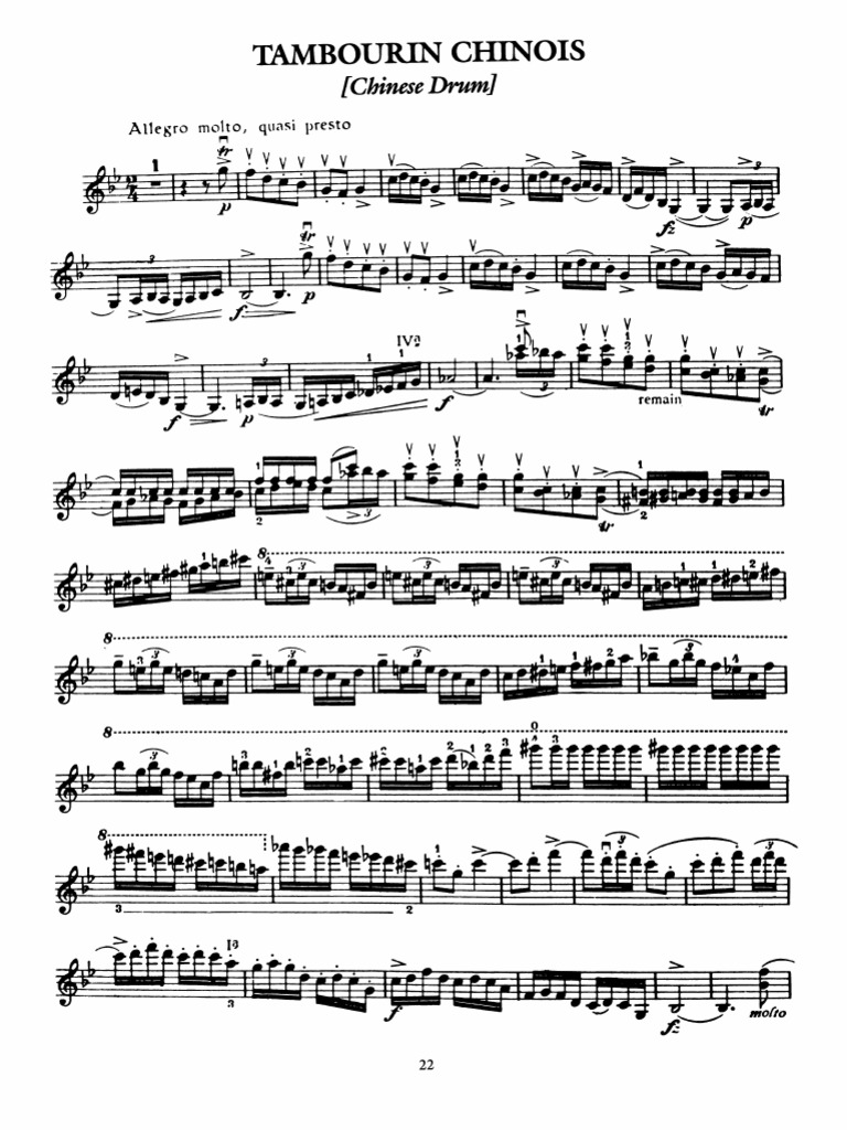 Kreisler Tambourin Chinois Violin PDF