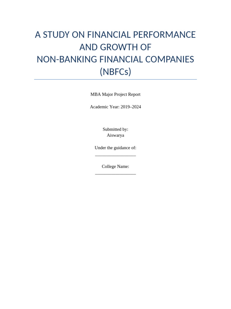 NBFC Project Proper Format Ratios | PDF | Non Bank Financial ...