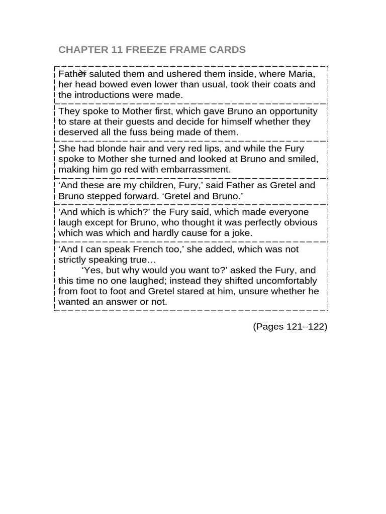 11 Freeze Frame Cards | PDF
