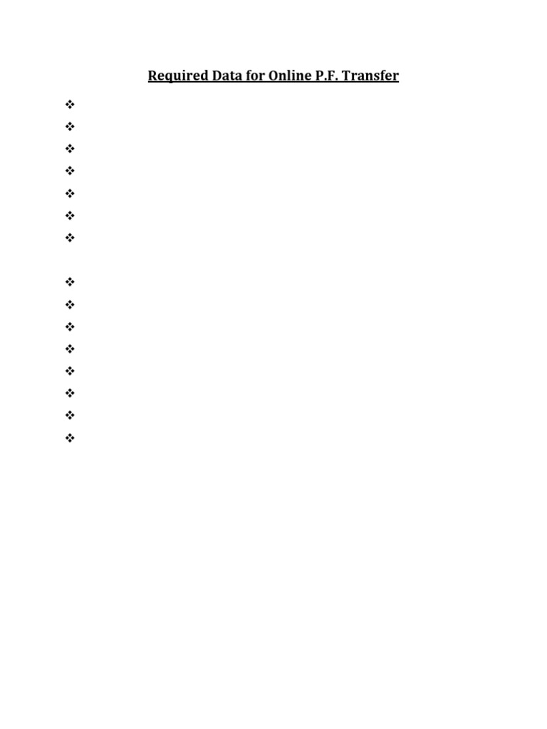 PF Transfer Format & Other Forms For GPF Transfer | PDF | Business