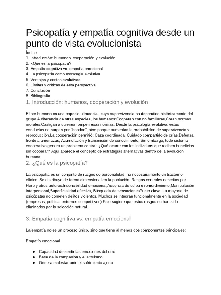 Empatía Cognitiva | PDF | Empatía | Las emociones