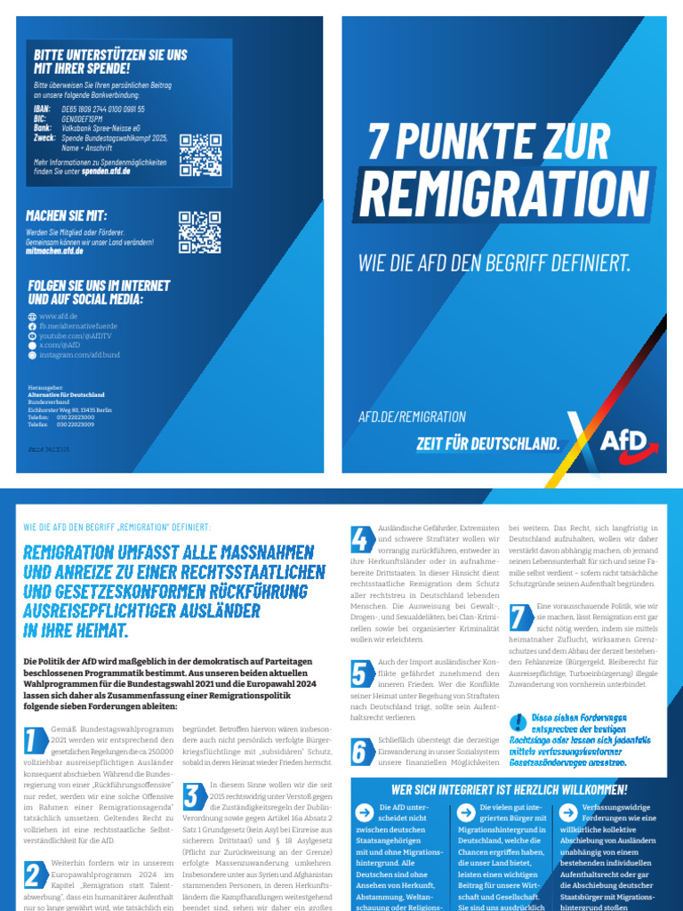 AfD Flyer A5 4-Seitig Remigration 2025-06-13 Fin | PDF