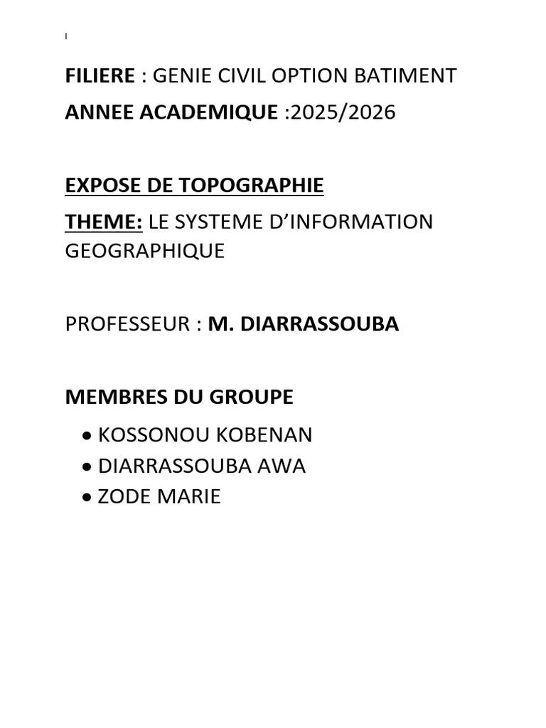 Expose de Topo1 | PDF | Système d'information géographique | Informatique