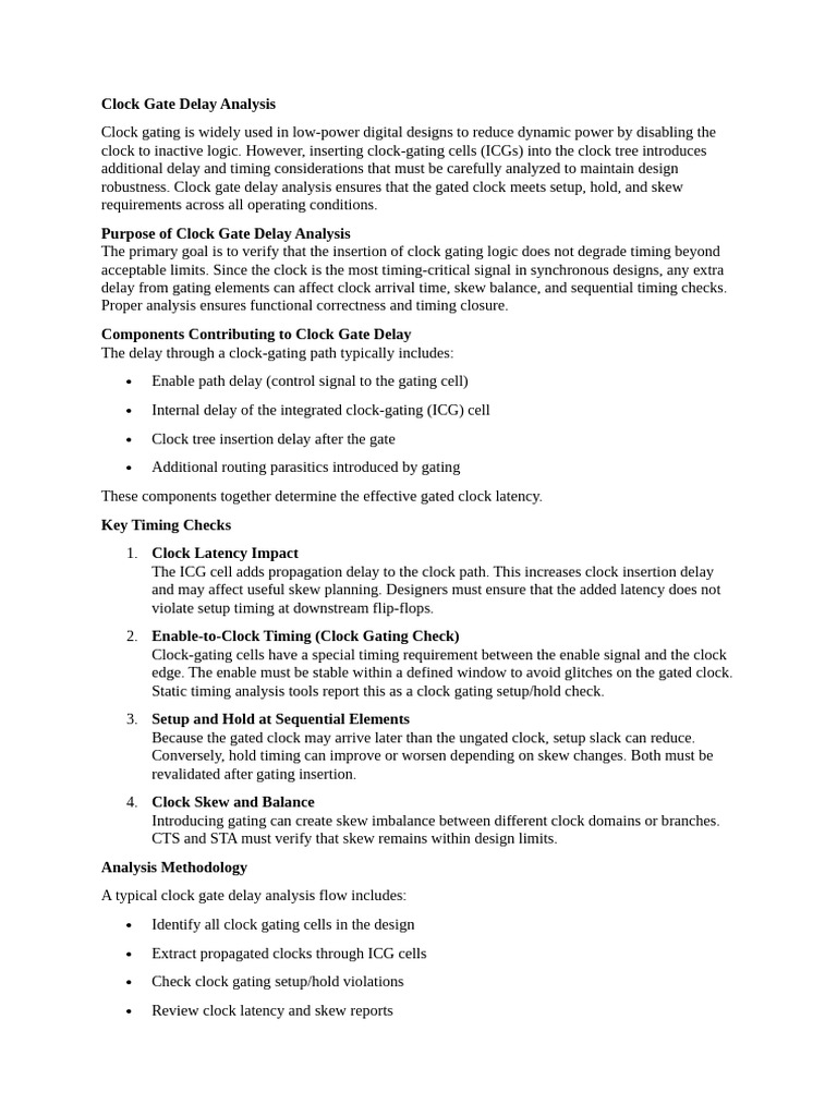 Clock Gate Delay Analysis | PDF | Electronic Design Automation ...