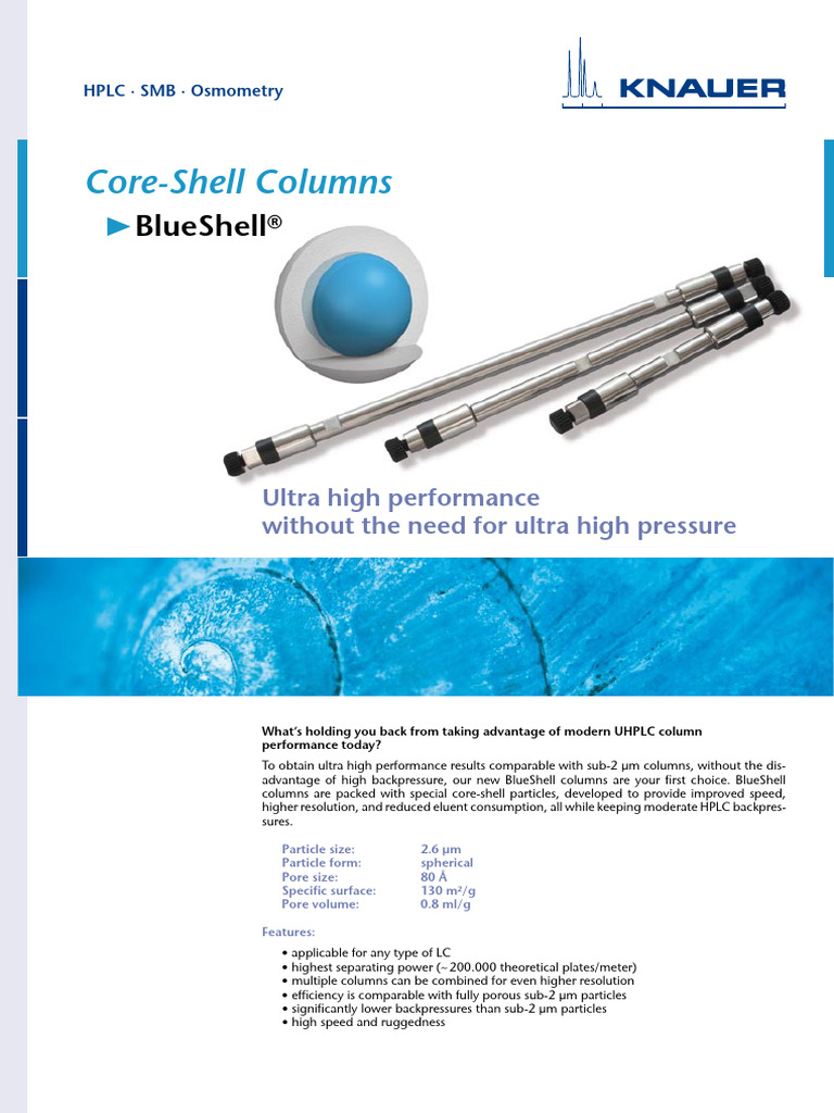 B e Co Blueshell Core Shell Columns | PDF | High Performance Liquid ...