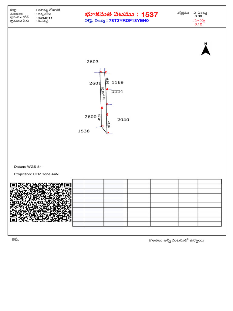 78T3Yrdf18Yeh0: Sno Latitude Easting-X Longitude Northing-Y Distance ...
