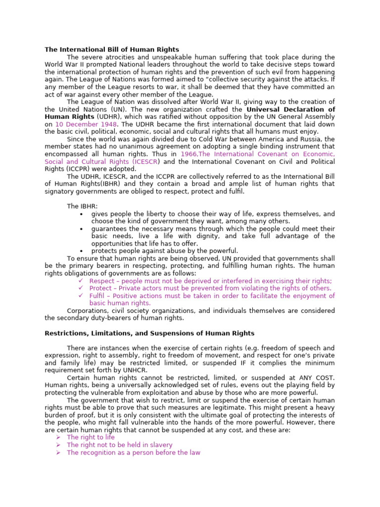 Summative Test 1 Notes | PDF | Human Rights | Poverty