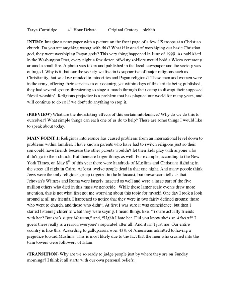 Original oratory outline picture