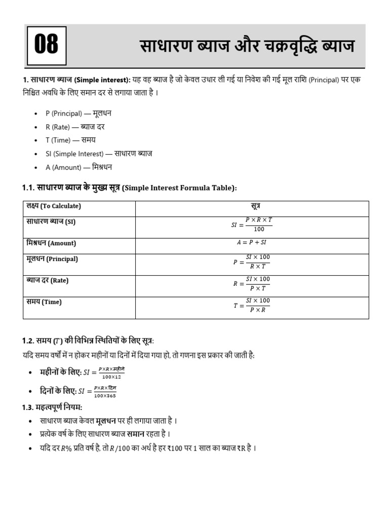 Simple Interest & Compound Interest | PDF