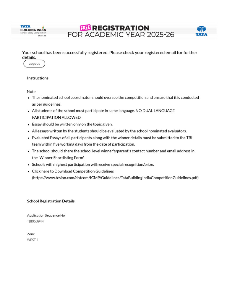 TBI School Registration Form 2025 - 2026 | PDF
